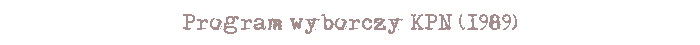 Program wyborczy z 1989 roku